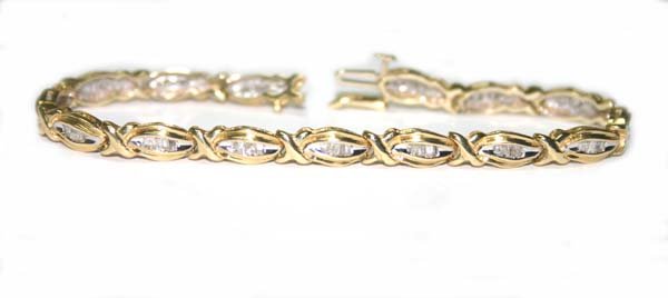 13 GRAMS 14K Y/G 1.50CT DIA BRACELET