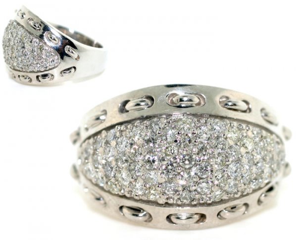 GENUINE 3, CT DIAMOND 14 KT GOLD RING 17GR .
