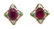 1171: 2.50 CT DIAMOND , RUBY & TSAVORITE 14K EARRING
