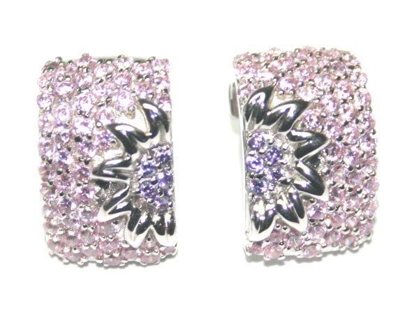 5 CT LAB P,SAPP & AMETH SILVER EARRINGS.