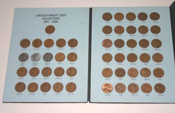 LINCOLN WHEAT-EAR CENT COLLECTION 1941-1958