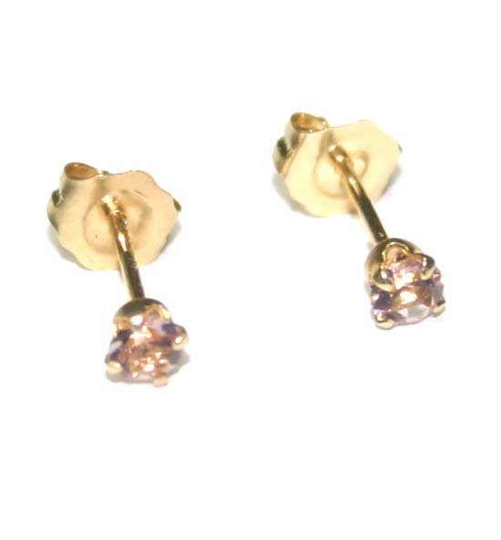 0.30 CT AMETHYST 14K GOLD STUD EARRINGS.