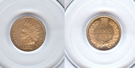 1874 PR-64 RD PCGS