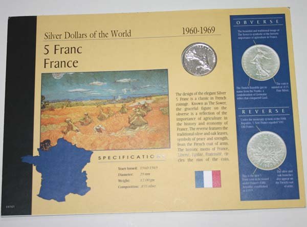 FRANCE , 5 FRANC 1960