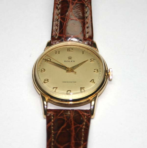 VINTAGE ROLEX CHRONOMETER GOLD MAN'S WATCH .