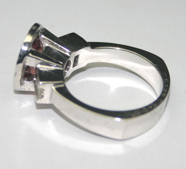 3, CT DIAMOND & TOURMALINE 14KT GOLD RING 10 GR . - 2