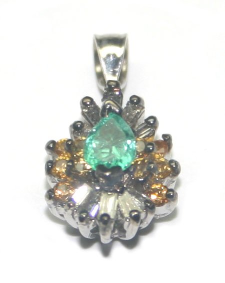 1.50 CT MULTI COLOR GEM 14KT GOLD PENDANT.