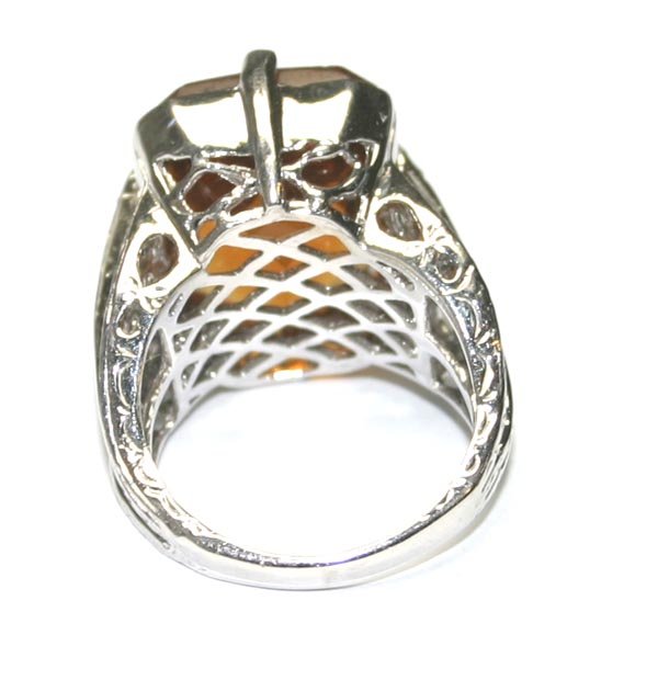 20,CT HONEY CITRIN 12.90 GR 14K GOLD RING . - 3