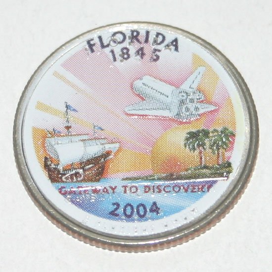 USA, STATE QUARTER COIN IN FULL COLOR