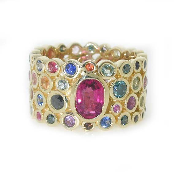 8.CT DIA & MULTI COLOR GEM 18K 12 GR