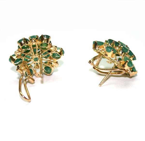 14,CT EMERALD 14K GOLD EARRINGS 8.75 GR . - 2