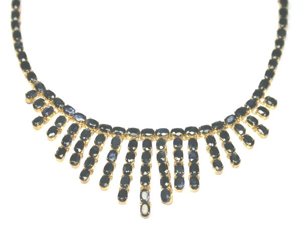 120,CT SAPPHIRE 18KT GOLD NECKLACE . - 2