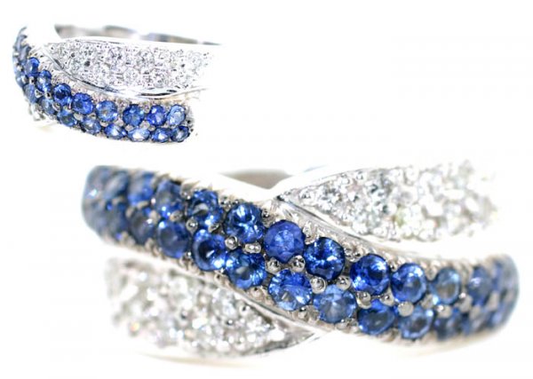 2, CT DIAMOND & SAPPHIRE 14K GOLD RING