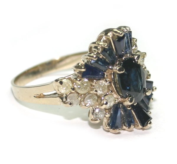 3,CT DIAMOND & SAPPHIRE 14KT GOLD RING 5.70 GR . - 2