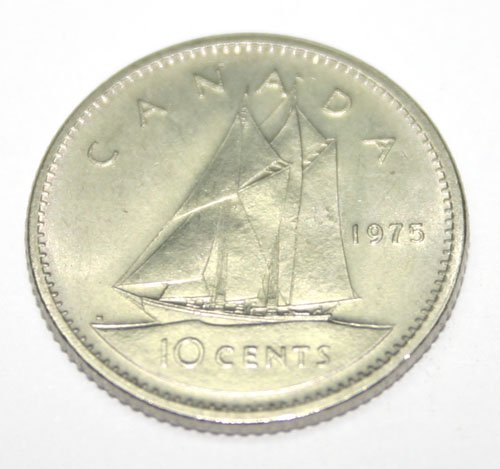CANADA 10 CENTS 1975 .