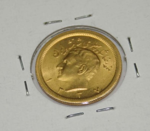 PERSIAN PAHLAVI GOLD COIN .
