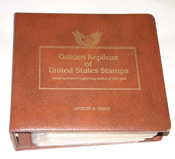 GOLDEN REPLICAS OF U.S STAMPS 22KT .20 PAGES .