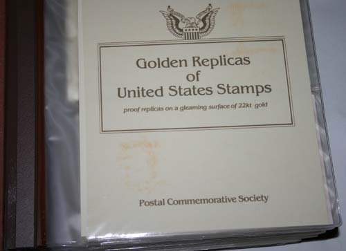 GOLDEN REPLICAS OF U.S STAMPS 22KT .20 PAGES . - 2