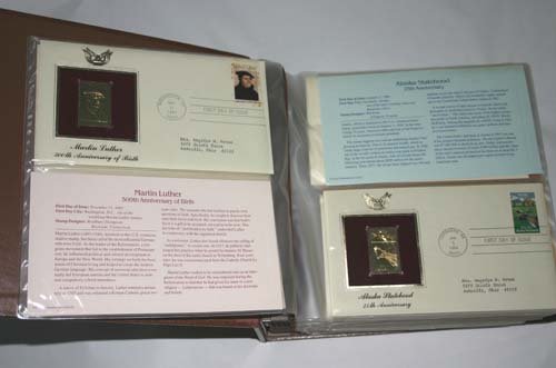GOLDEN REPLICAS OF U.S STAMPS 22KT .20 PAGES . - 3