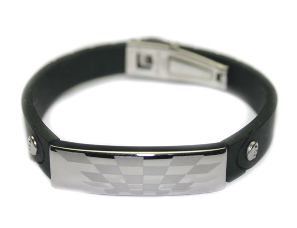 STAINLESS STEEL & RUBBER LADY'S BRACELET.