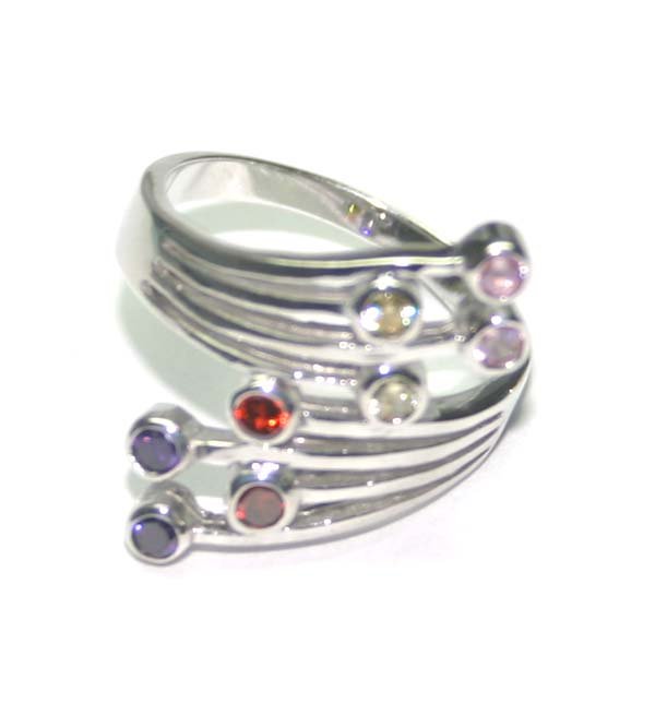 1,CT LAB MULTI COLOR SAPPHIRE .925 SILVER RING .