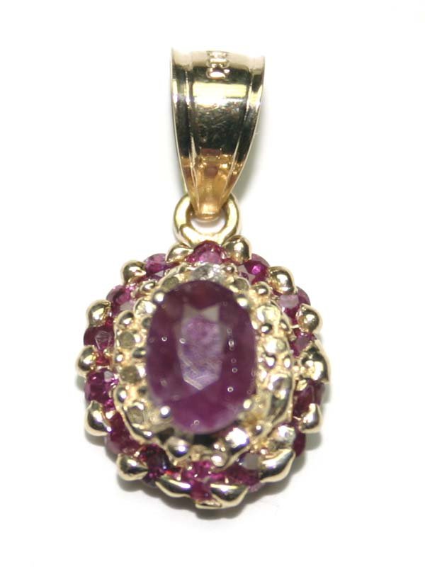 2.CT DIA & RUBY 2 GR 14K GOLD PENDENT .