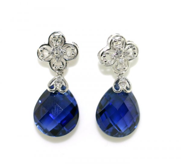 BLUE TOPAZ GOLD EARRINGS