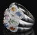 18k white gold diamond ring, 0.70CT, multi color 2.68CT - 2