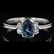 14k White Gold 0.63CT Aquamarine & 0.10CT Diamond Ring