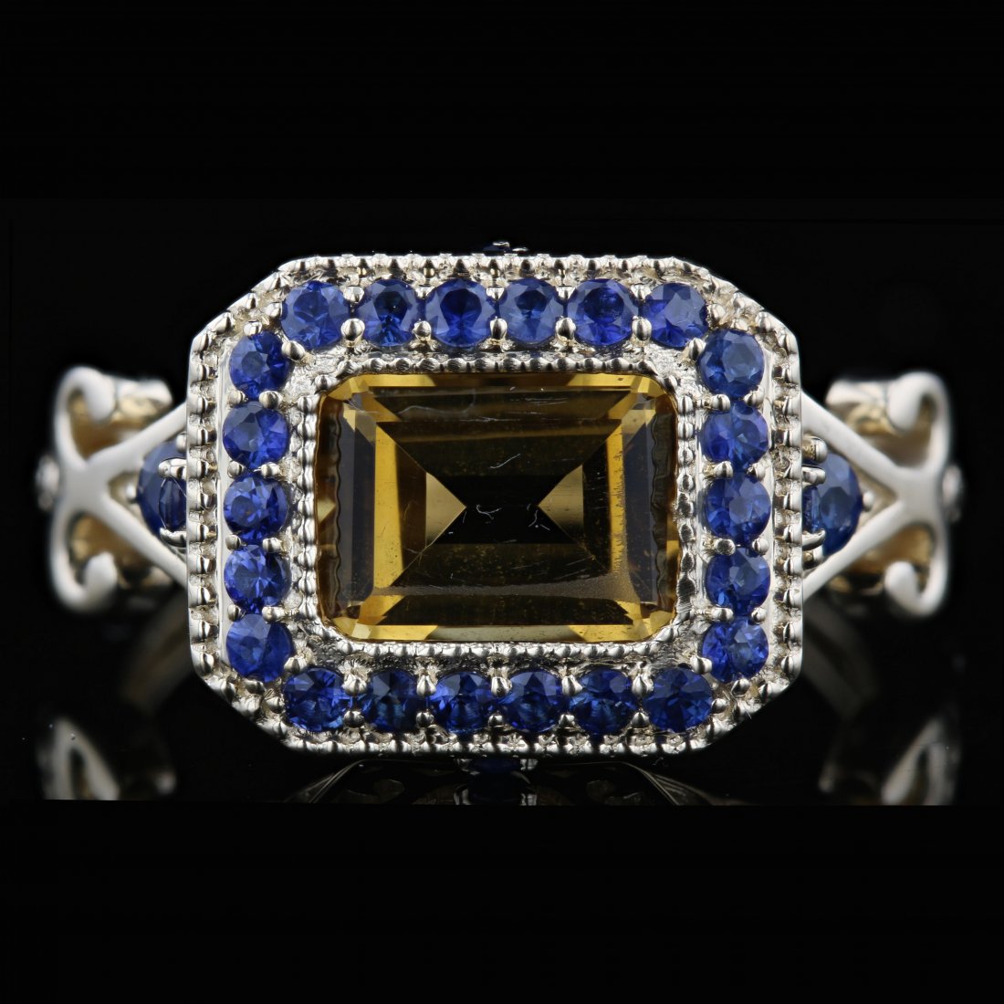 10k Yellow Gold 1.92CT Citrine & 0.63CT Sapphire Ring (1 of 4)