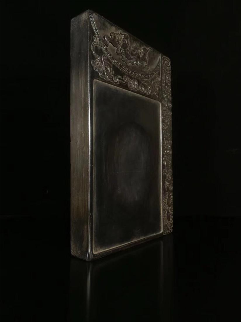 17-19TH CENTURY, "DUE" MARK, A INKSTONE, QING DYNASTY: Appearance as shown in the pictures. Dimension: length 30.5cm; width 20cm; thickness 3.5cm; weight 5160g