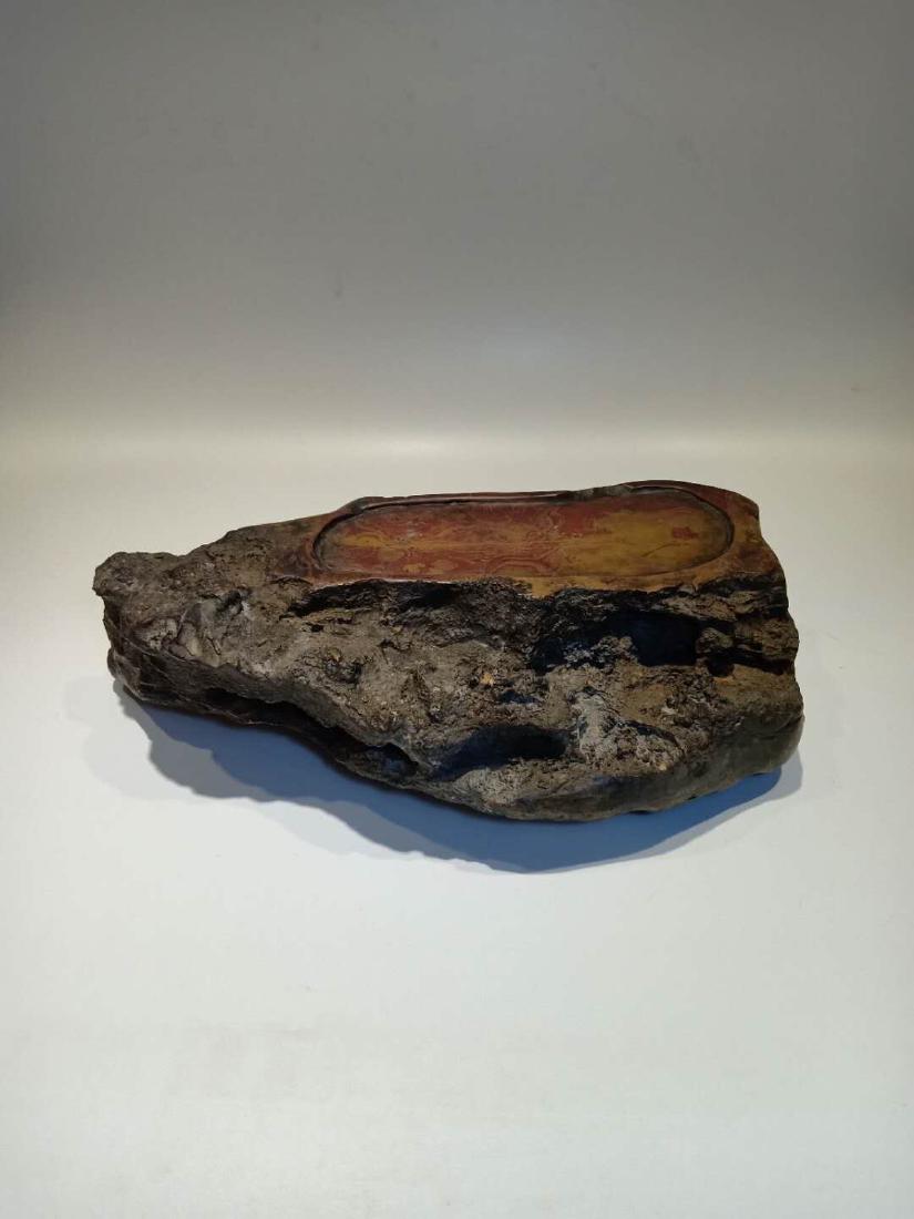 13TH CENTURY, A WUQUANJIE INKSTONE, YUAN DYNASTY: With "WuQuanJie" mark on the body. DIMENSION 30x17 cm; weight 5050g