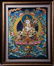 A CLOISONNE BUDDHA PATTERN THANGKA