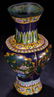 A GLASS CARVED VASE WITH BIRD PATTERN - 8