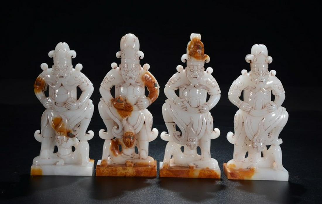 SET OF ANTIQUE JADE FIGURE PENDANT: Dimension 8 x 4 x 17 cm