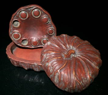 HONGSI STONE CARVED INKSTONE: Dimension 7.9 x 7.1 x 3.8 cm