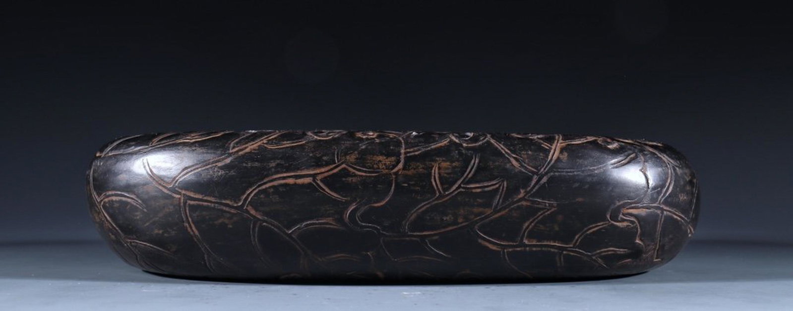 DUAN STONE CARVED INKSTONE: Dimension 5.5 x 26.5 x 20.5 cm