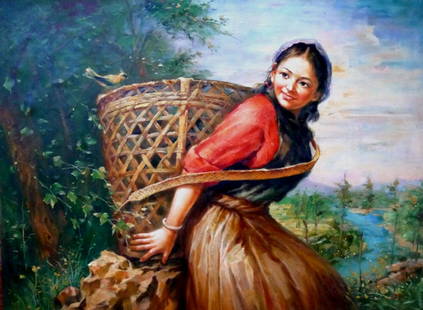 YANGQINGYI OIL PAINTING: Size: 100 x 75 cm / For more detailed of this item please leave message to us or contact us at Email: info@empireauctioninc.com