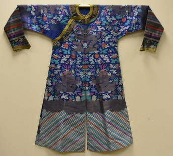 BLUE EMBROIDERY ROBE: Width 205 cm / Length 137.2 cm / For more detailed of this item please leave message to us or contact us at Email: info@empireauctioninc.com