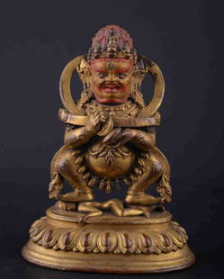 GILT BRONZE CAST BUDDHA STATUE: Dimension 6 x 3.5 x 7.5 cm / Weight 200g