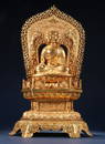GILT BRONZE CAST SAKYAMUNI BUDDHA STATUE