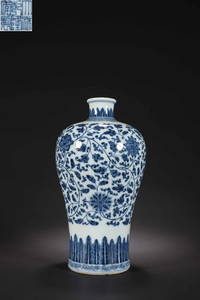 BLUE&WHITE GLAZE FLOWER PATTERN MEI VASE