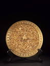 GILT COPPER DRAGON PATTERN MIRROR