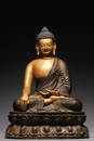 COPPER CAST SAKYAMUNI BUDDHA STATUE