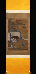 ZHAOMENGFU FIGURE PATTERN PAINTING: Have A Little Mold. Zhao Mengfu(1254 - 1322). Painting-Dimension 84 x 53 cm