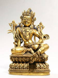 GILT BRONZE CAST TARA BUDDHA STATUE