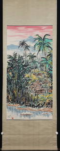 WUGUANZHONG LANDSCAPE PATTERN PAINTING: Painting Core Size 136 x 68 cm