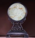 HETIAN JADE CARVED BUDDHA SCREEN