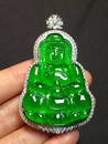 ICY GREEN JADEITE GUANYIN BUDDHA PENDANT
