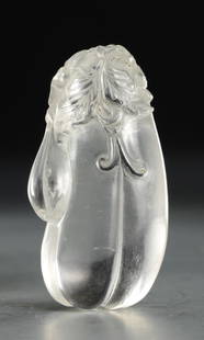 CRYSTAL CARVED MELON PENDANT: Dimension 6.3 x 2.7 x 3.4 cm